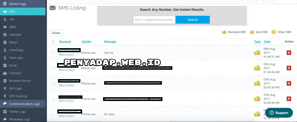 Penyadap SMS Auto Forward