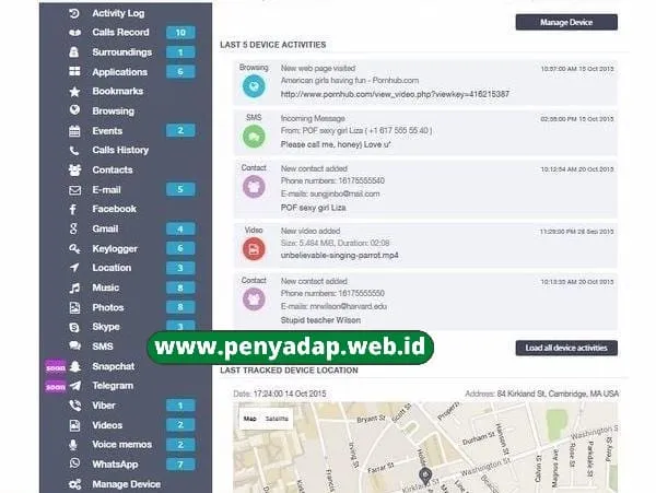 melihat aktivitas ponsel