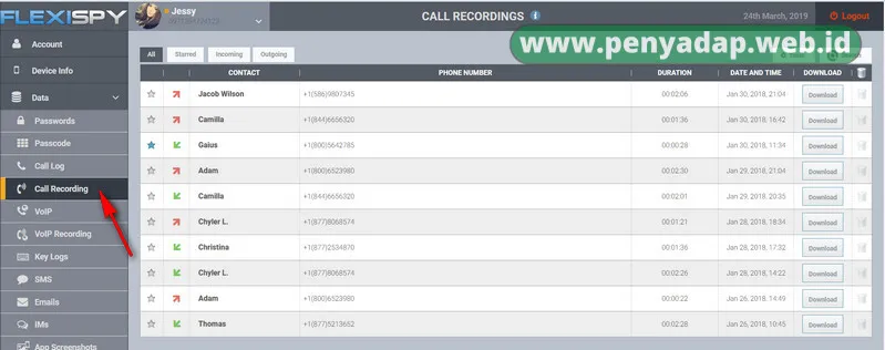 Rekam Panggilan Suara FlexiSpy