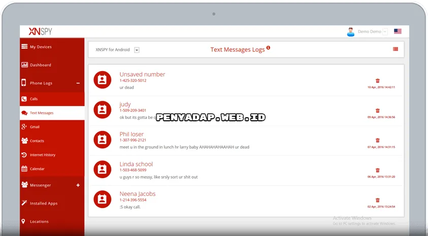 Aplikasi sadap hp dengan XNSPY
