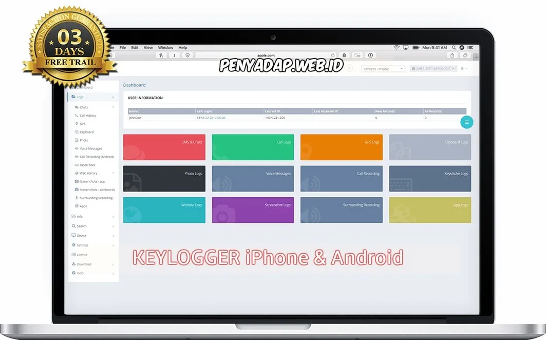Aplikasi keylogger iPhone - IkeyMonitor