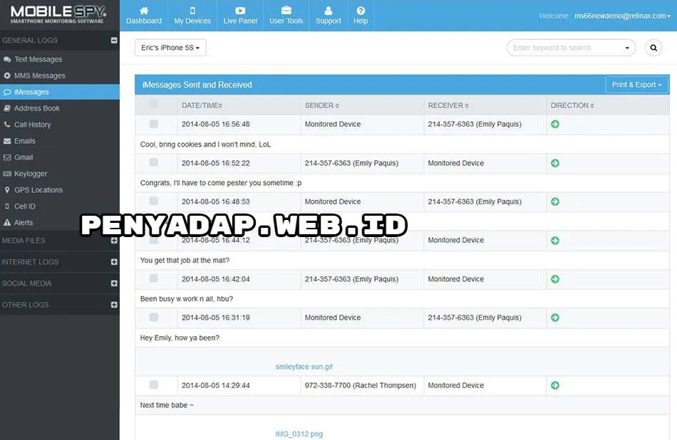 sadap iMessage Mobile Spy