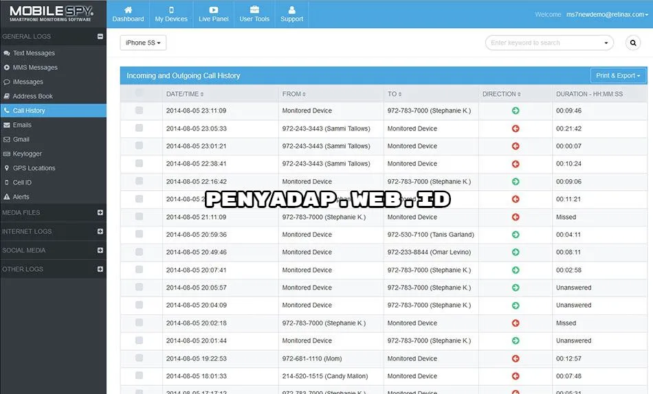 Rekam Panggilan Telepon Mobile Spy