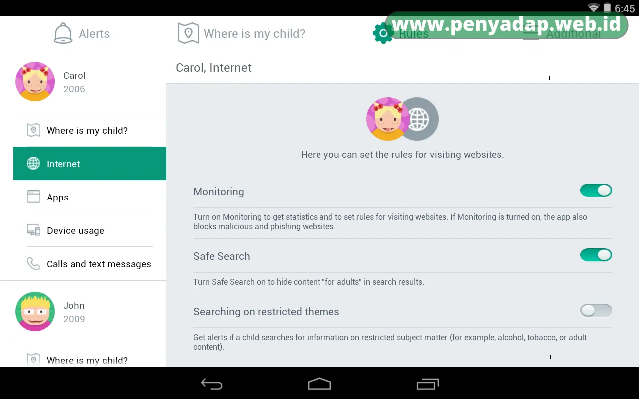 Aplikasi Keylogger HP SafeKids Pro